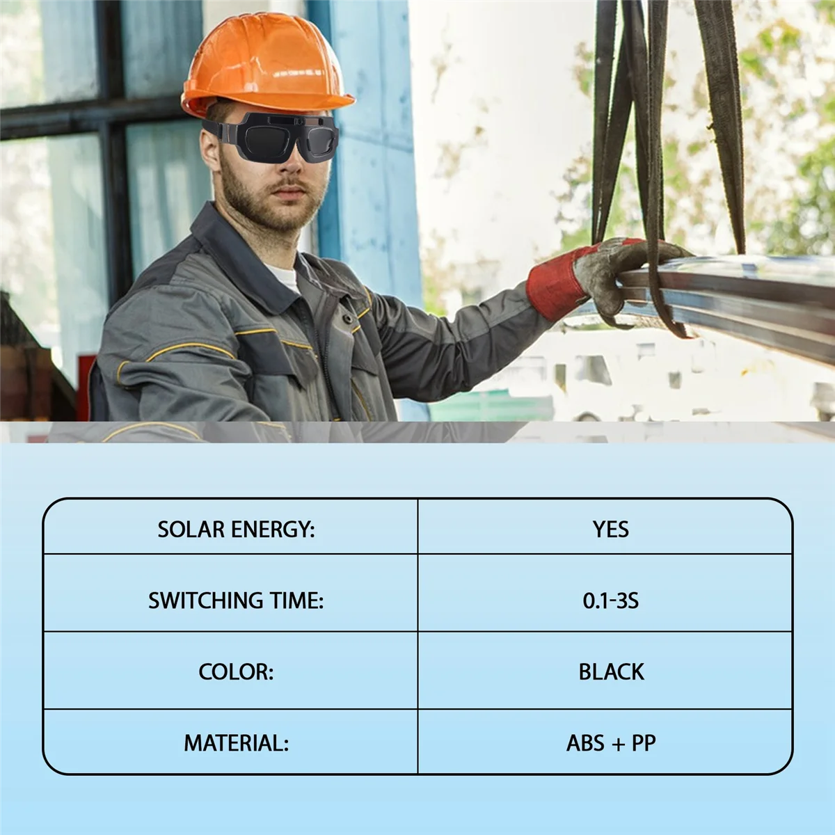 Masque de soudage solaire à assombrissement automatique, lunettes de casque, lunettes de soudeur, lentille antichoc périphérique, protection des yeux, 1PC, 62
