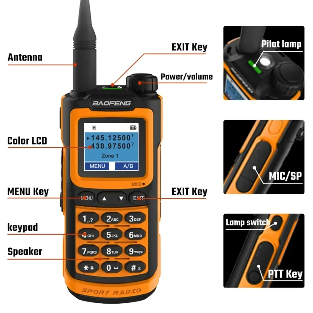 2024 Baofeng UV-20L Walkie Talkie Waterproof Dual Band High Power CB Ham Radios Comumicador Long Range Two Way Radio For Hunting