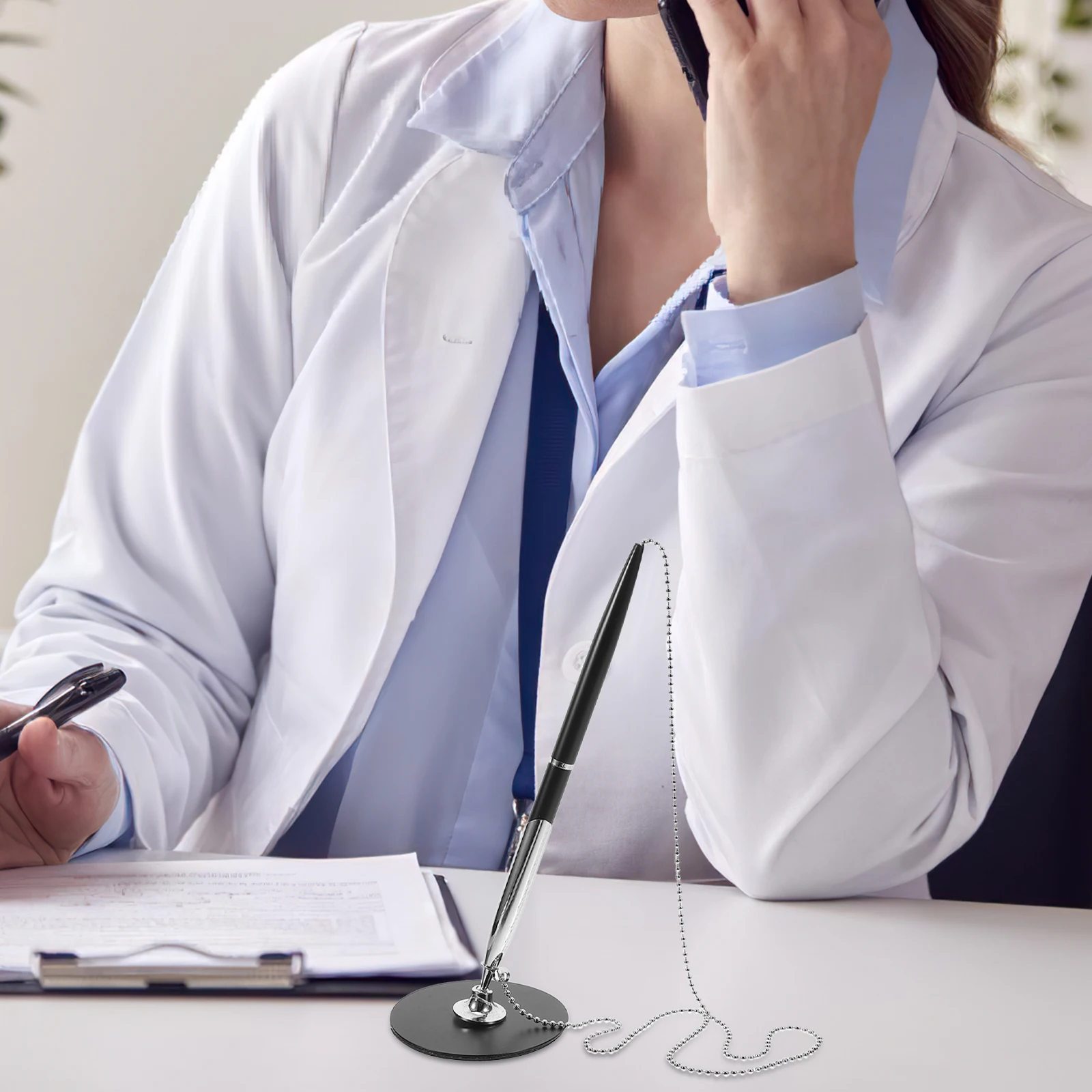 1 Set Countertop Signature Pens Metal Business Pen Smooth Writing Office Hotel Bank Multi-Function Stationery Guest Book