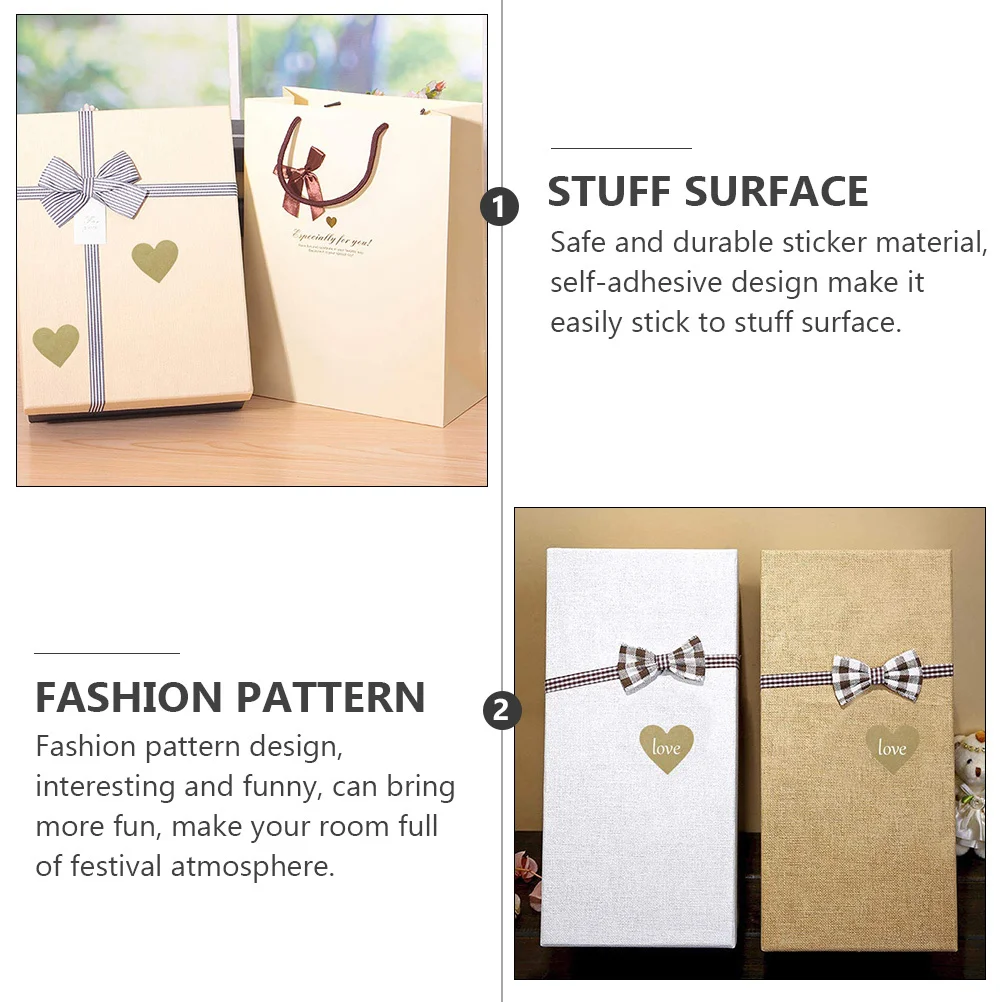 

500Pcs Label Stickers Heart Shape Self Adhesive Paper Stickers for Party Favors Gifts Bags Wrapping Sealing Craft Decoration