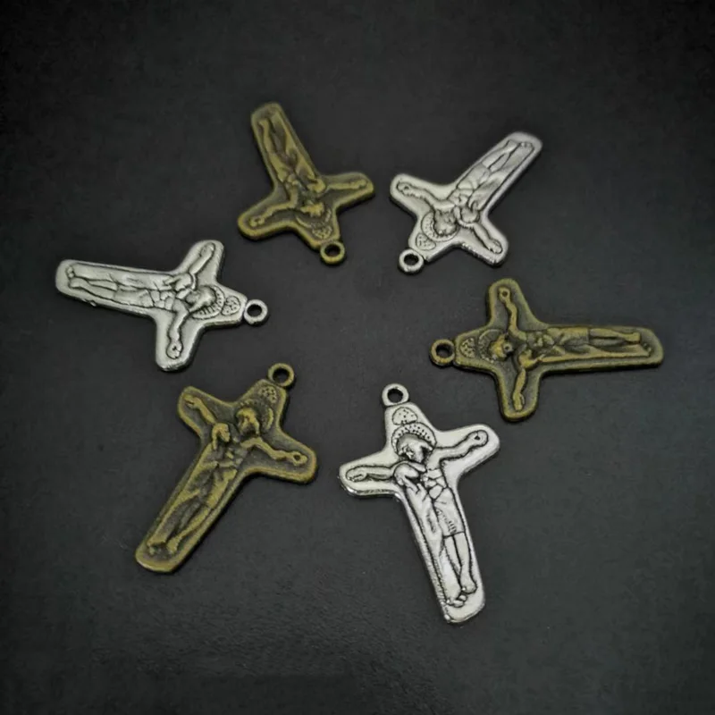 

30pcs 34x24mm Antique Bronze/ Antique Silver Alloy Crosses Charm Pendant Fit Bracelets Necklace DIY Jewelry Making