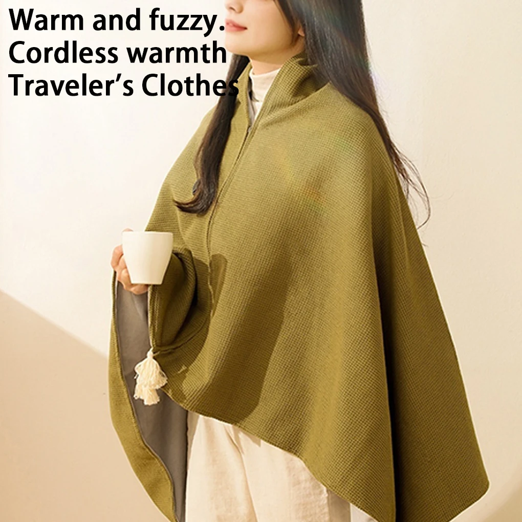 

Winter USB Electric Heated Blanket Wearable 3 Heating Level Heated Shawl Portable Body Warmer Blanket for Home Office Sofa Shawl