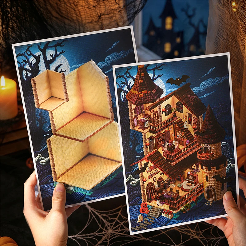2 Style Ghost Carnival Night Series Landscape Stickers Halloween Theme Funny Material Scenery Collage Stickers Festival Gifts