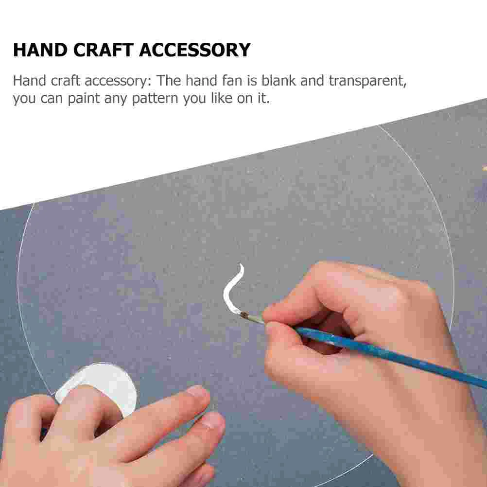 Multi-Funcional Rodada Mão Fan, transparente em branco DIY Fan, Stage Performance