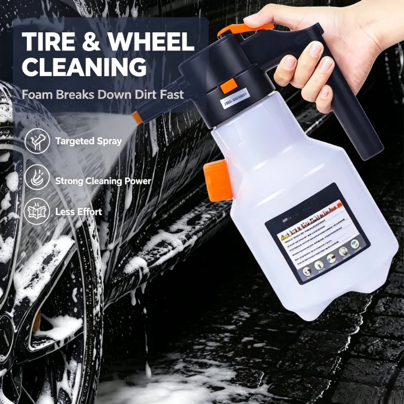 2L Rechargeable Electric Car Wash Foam Sprayer Portable High Pressure Snow Foam Cannon Bottle With Fan Nozzle Auto Cleaning Tool