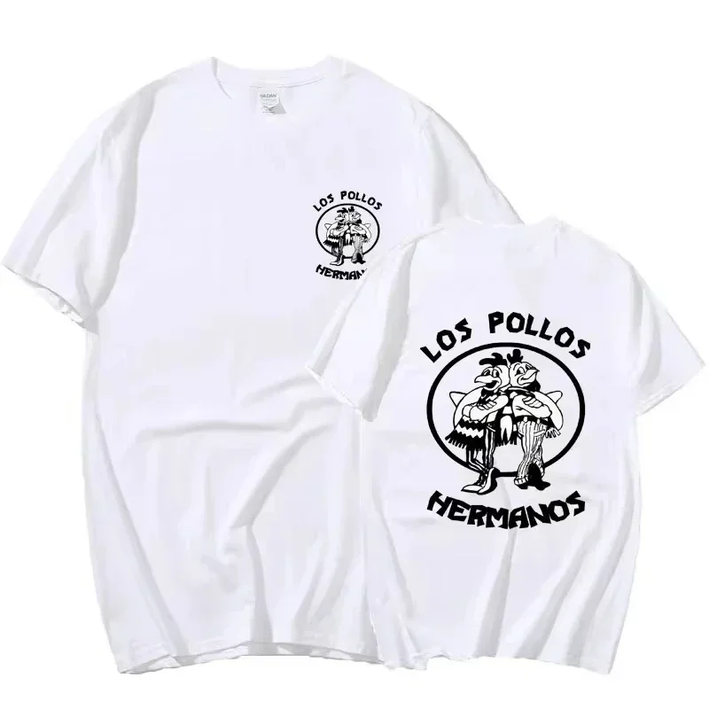 TV Series Breaking Bad Los Pollos Hermanos Double Sided Print Kids T Shirts Funny Chicken Brothers Men's Cotton Streetwear