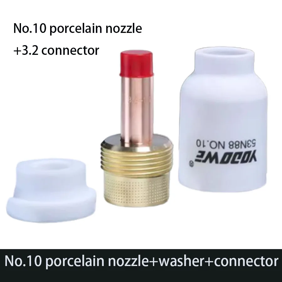 Argon arc welding ceramic nozzle accessories with mesh connection body, fluid conducting tungsten needle clamp pipe WP