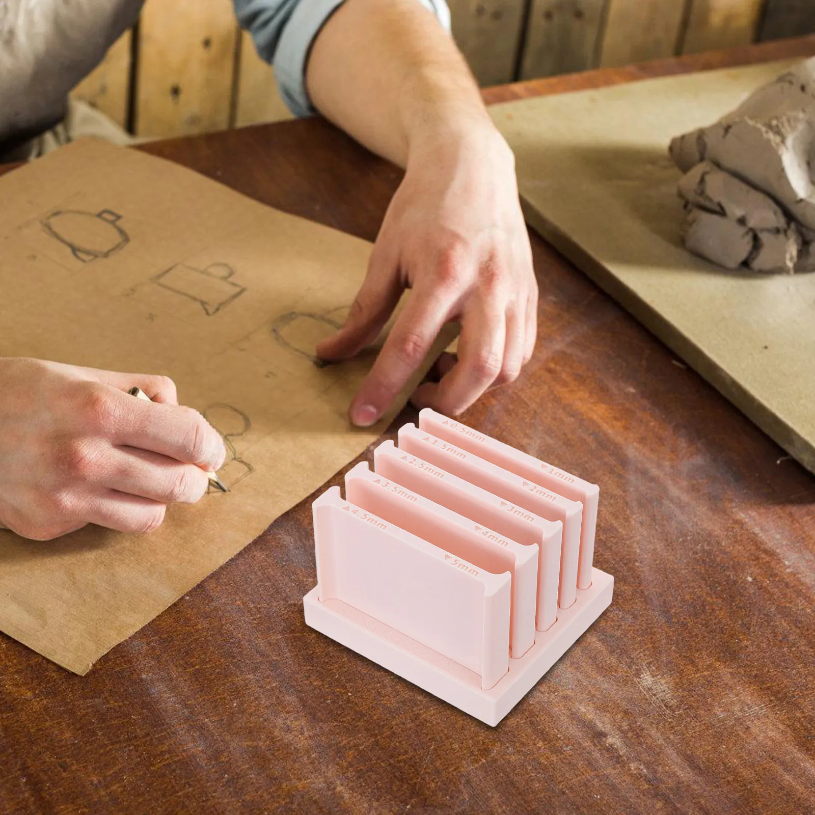 

1Set Soft Polymer Clay Strip Rolling Mold 5Mm Precision Ruler Roller for Consistent DIY Craft Projects Clay Modeling Kit Tools