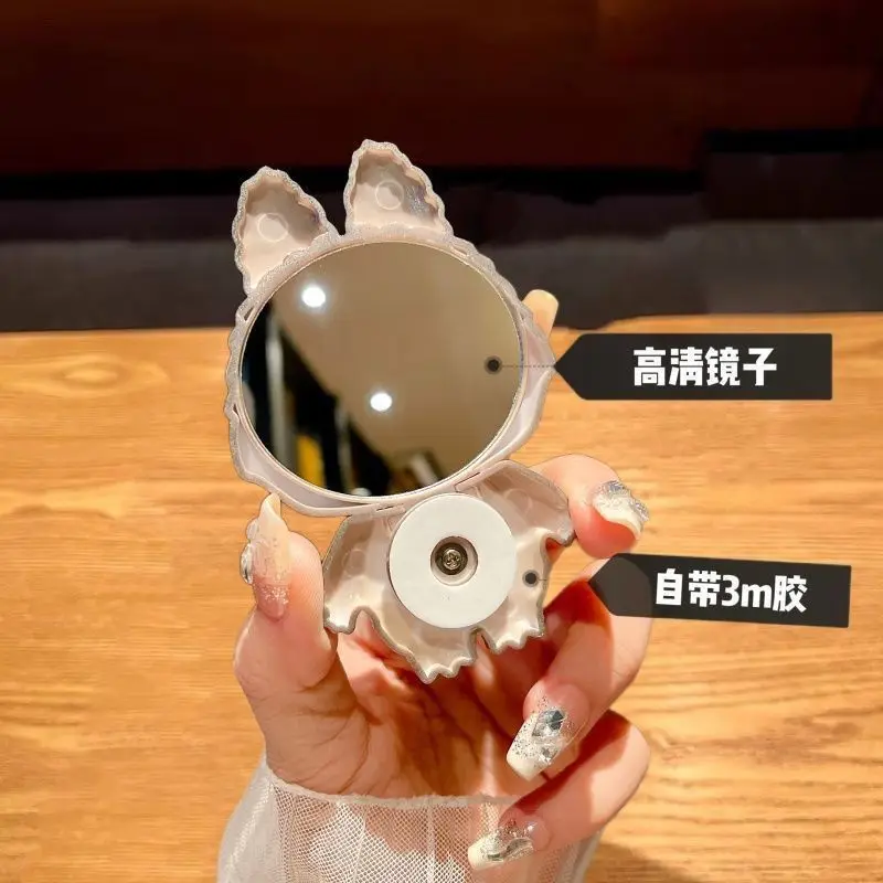 

Cartoon Cute Labubu Phone Stand Makeup Mirror Kawaii Anime Labubu Girl Heart Stand Mirror Phone Stand Foldable Toys for Gifts