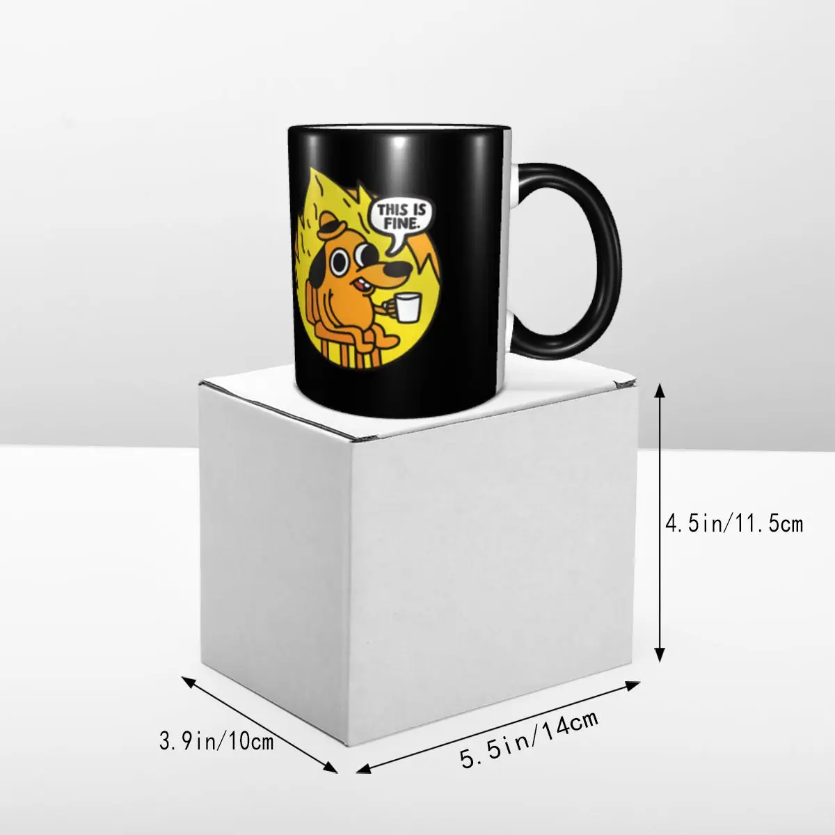 Custom I Am Fine Everything Is Fine Coffee Mug DIY Cute Cartoon Dog Ceramic Tea Milk Cup 5