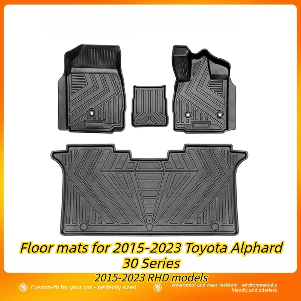 For Toyota Alphard 30 Series and 40 Series RHD environmentally friendly waterproof and wear-resistant TPE floor mats