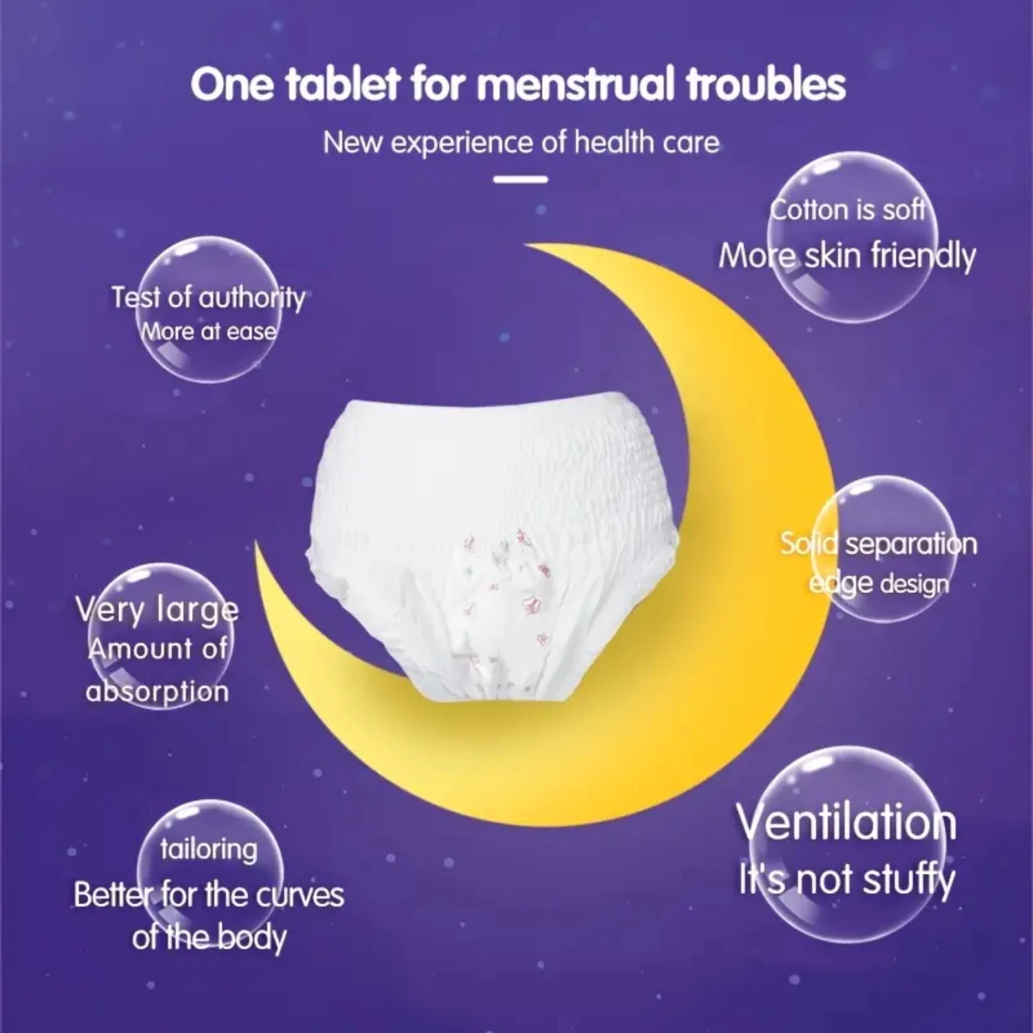 

Breathable Large Size Pant-Style Sanitary Napkins- 20pcs/Pack- Night Use, Menstrual Period- Dry, Anti Side Leakage Towels