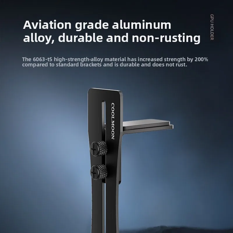 Aluminum GPU Brace Support for Vertical GPU in PC Case Universal Graphics Card Sag Bracket for Desktop Computer Gaming Build