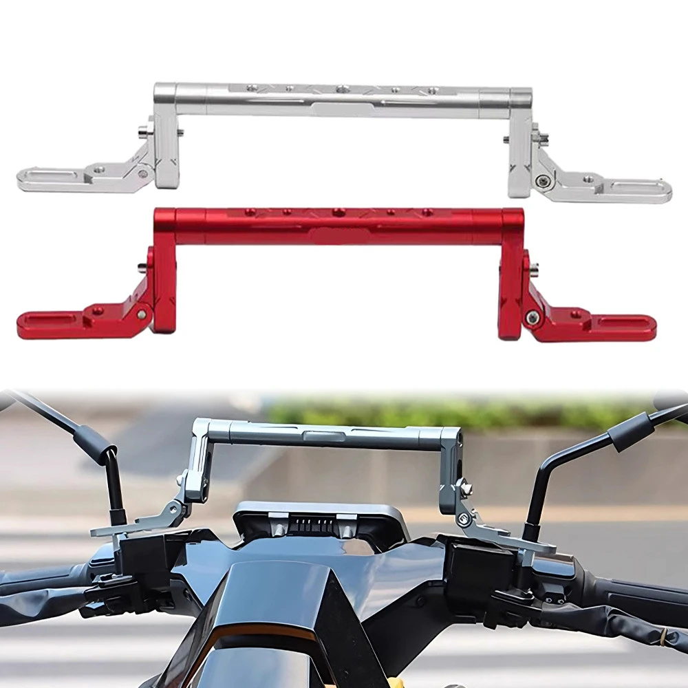 For Electric Motorcycle Scooter CNC Aluminum Mirror Base Crossbar Multifunctional Extension Bar for Phone Holder Light