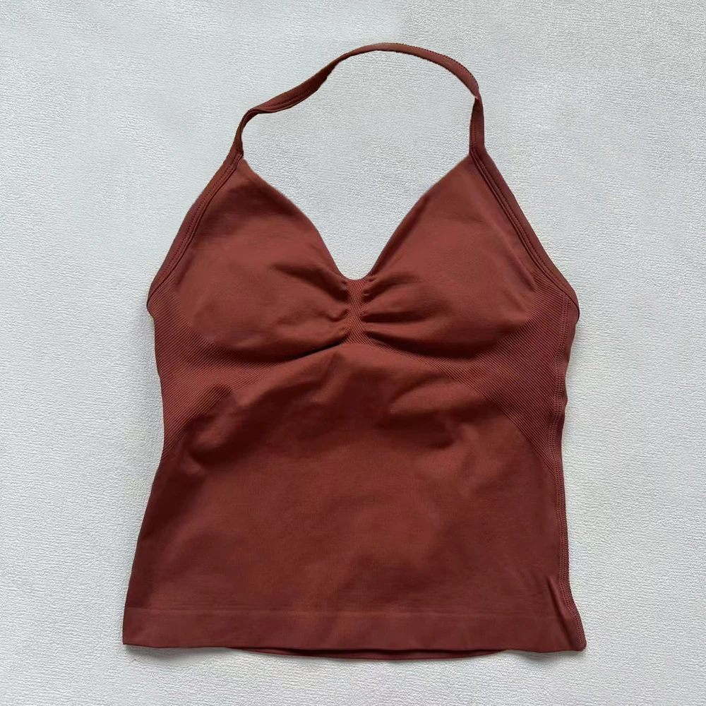 Red Copper Series Summer Hot New Product Bra Square Collar Shorts Sports yoga Fitness Vitality Set for Women