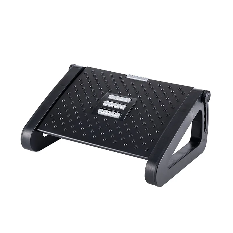 Ergonomic under Desk Footrest Adjustable Massage Rollers Leg Rest Office Foot Support Pain Relief Comfortable Foot Stool for Hom