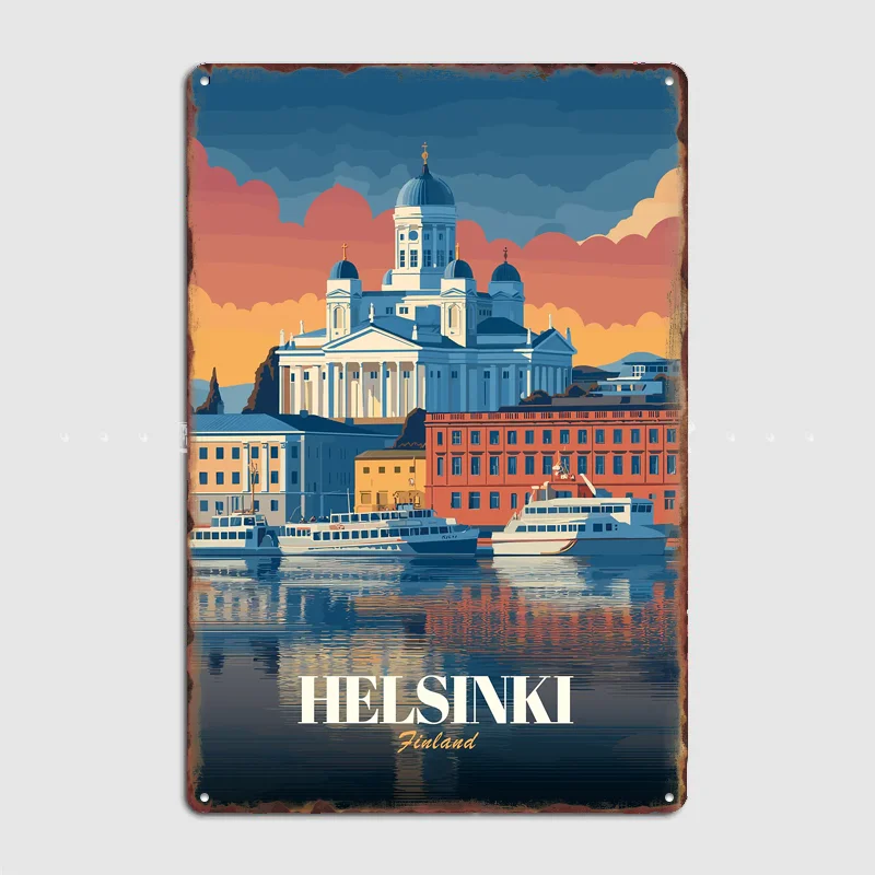 Helsinki, Finland Poster Metal Sign Room Decor Life Wall Custom Bedroom Indoor Home Wall Decor Posters Room Decoration