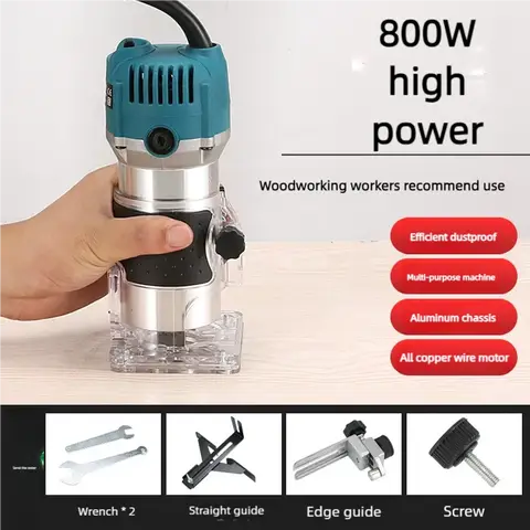 800W 우드 라우터 전기 트리머 목공 트리밍 슬롯 머신 조각 기계에 대한 전기 목재 밀링 전동 공구