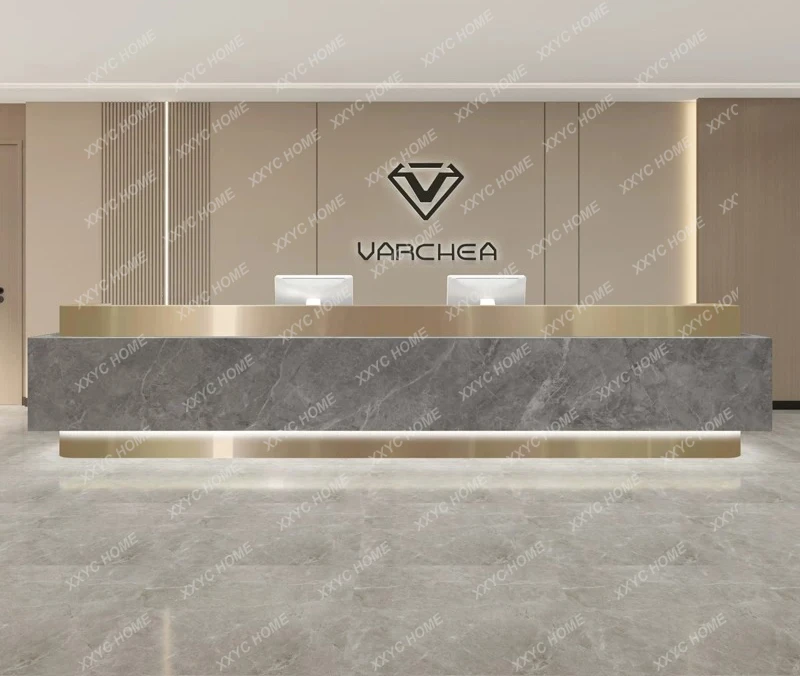 Simple modern stone checkout page Beauty salon Health club Bar reception desk