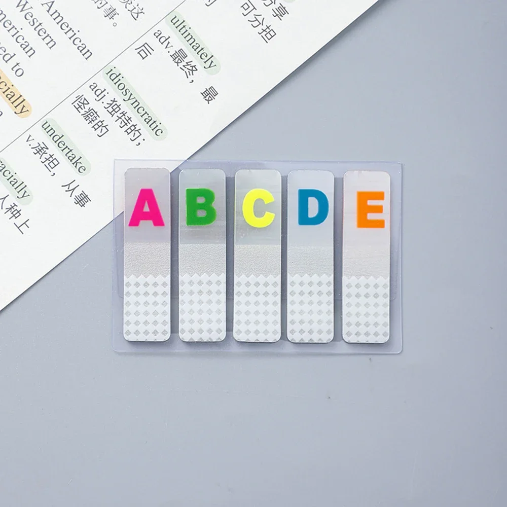 100 Sheets Transparent PET Sticky Note Creative Writable Numeric Classification Instructions Index Stickers Stationery