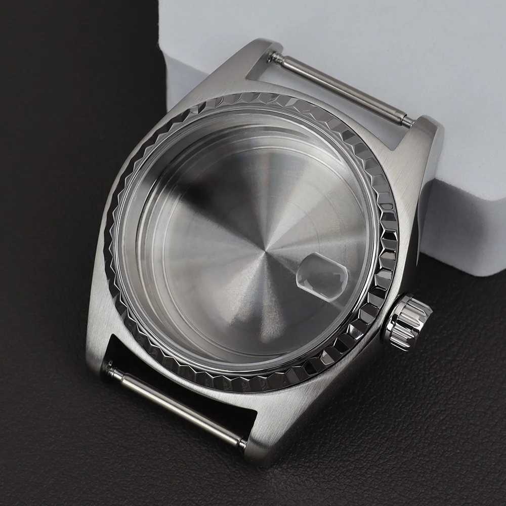 

38mm Men's Watch Case For NH35 NH36 NH38 NH70 NH72 Movement Watch Accessories 29.5mm Dial High Quality Fluted Curved Bezel Case