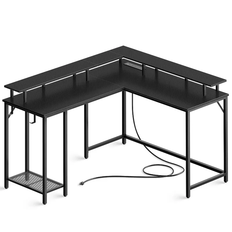 Double e-sports table Home desktop computer table set Bedroom against the wall Student desk Simple corner