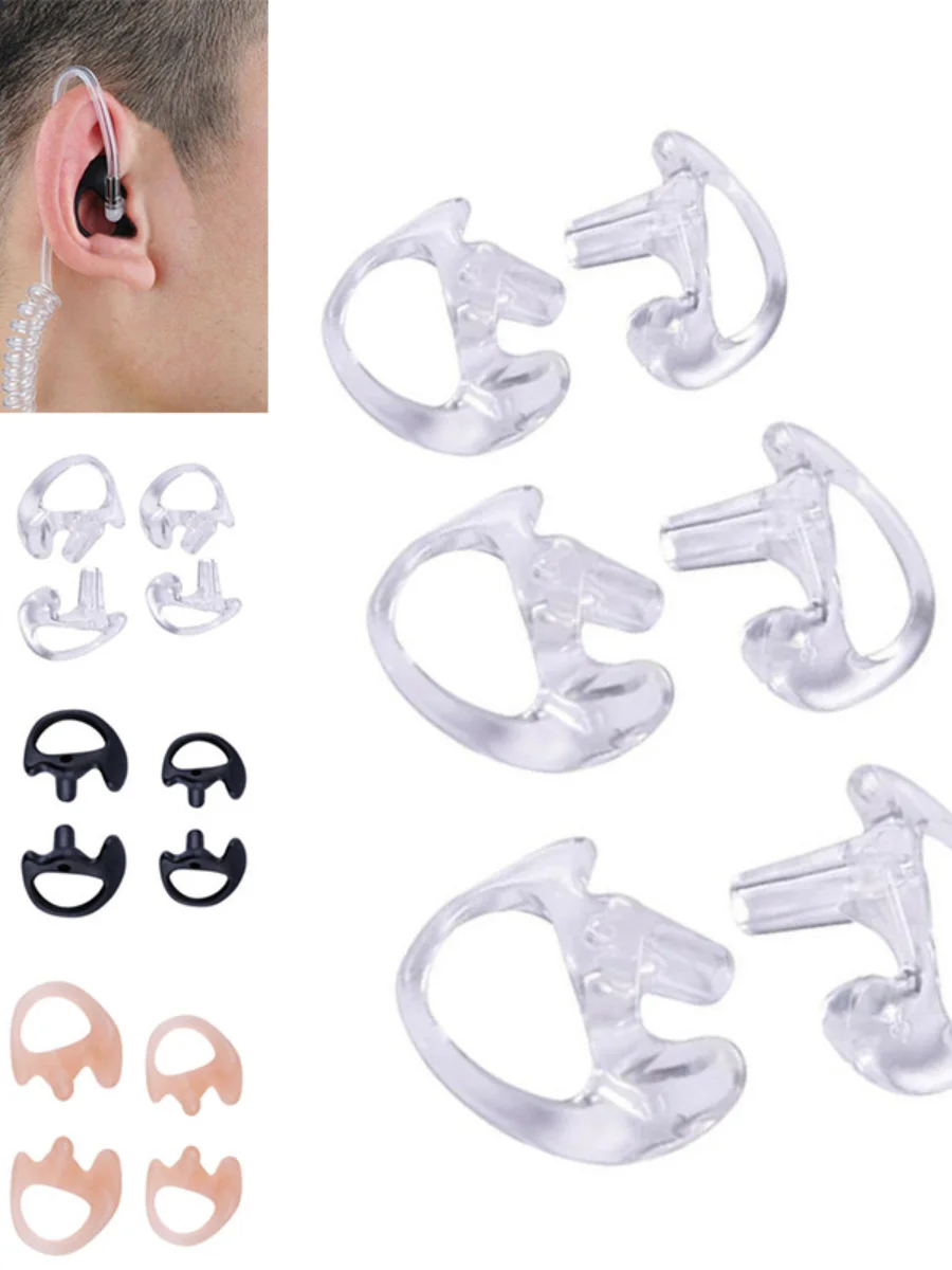 New Ear Molds Soft 2-Way Radio Earmold Replacing Earpiece Insert Acoustic Coil Tube audio kits Headphone Accessories 3 Colors