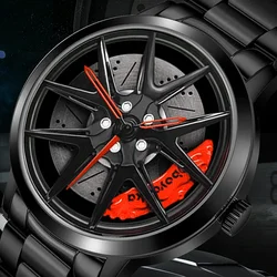 New Stock!!Mens Luxury Watch Sports Car Watches Waterproof Sport Rim Hub Wheel Wristwatch Stainless Steel Quartz Men's Watches