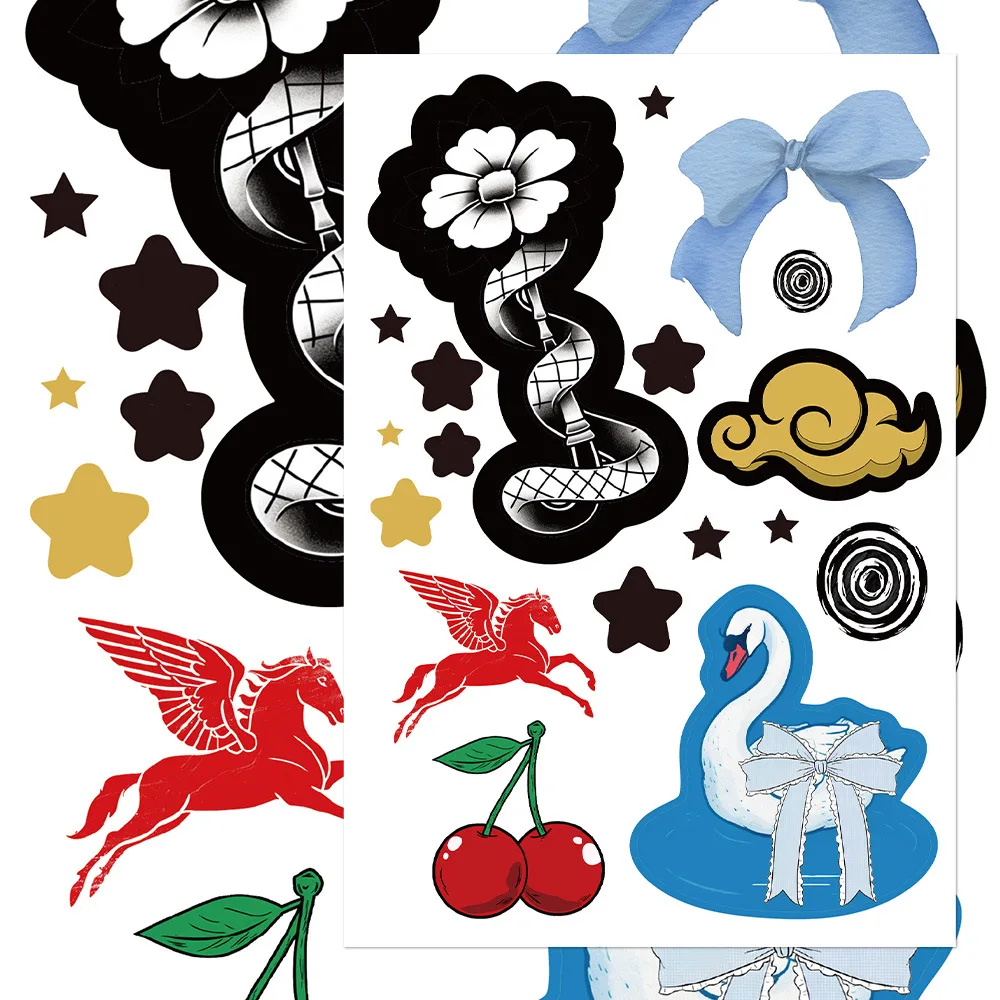 

8/16Sheets Illustrated Aesthetic Vinyl Puzzle Sticker DIY Phone Laptop Luggage Skateboard Graffiti Decals Fun for Gift