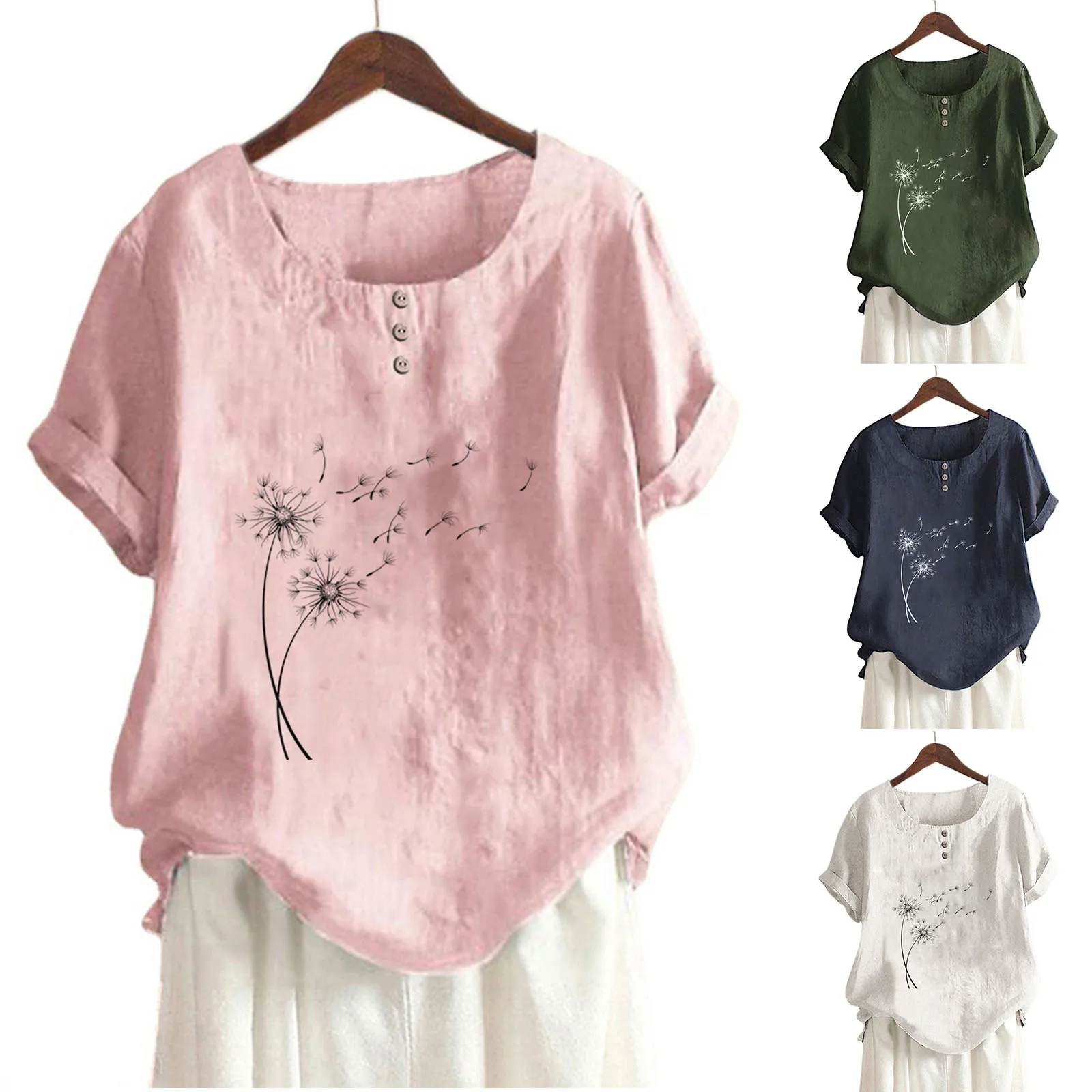 Camisas de línea de algodón para mujer, blusas de gran tamaño de Color sólido, jerséis de playa bohemios de gran tamaño, Blusa Vanatge de verano