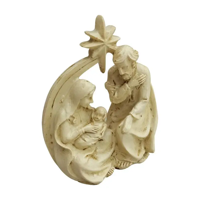 Nativity Scene Statue Nativity Tabletop Scenes Resin Handicrafts Sculpture Home Decor Ornament Religious Christmas Decoration