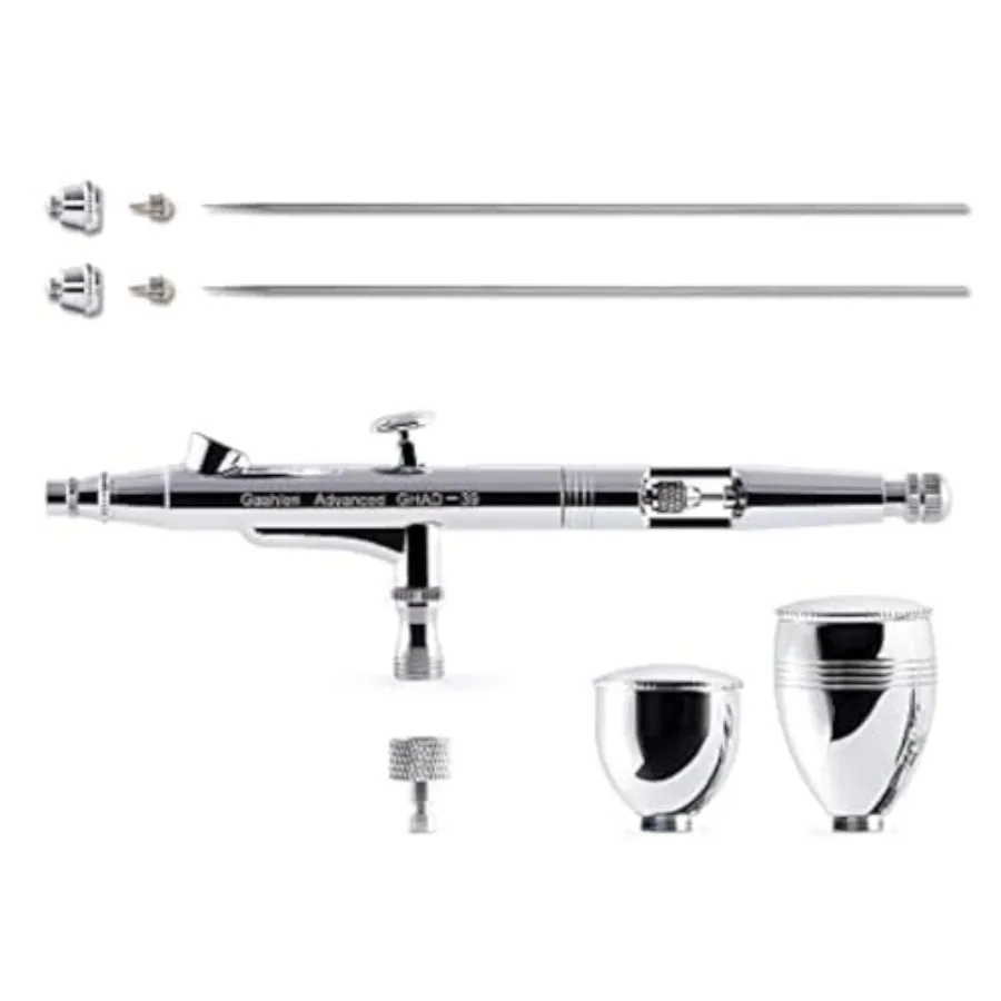 

DualAction Gravity Airbrush Kit with 1 2 1 4 oz Fluid Cup for Makeup Nail Art Model Painting Cake Decorating and Fine Detail Co