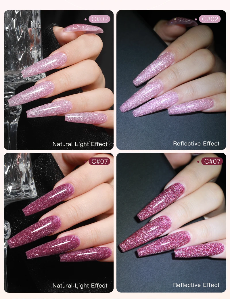 30g Silber Reflektierendes Aufbaugel für Nägel Funkelnder Glitzer Roter Nagelverlängerungslack Semi-Permanenter Gel-Lack – Detail 12