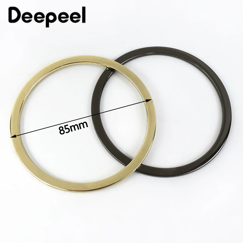 2Pcs Deepeel 8cm Fashion Metal O Ring Bag Handle Women Handbag Wrist Loop Purse Frame DIY Decoration Craft Hardware Accessories