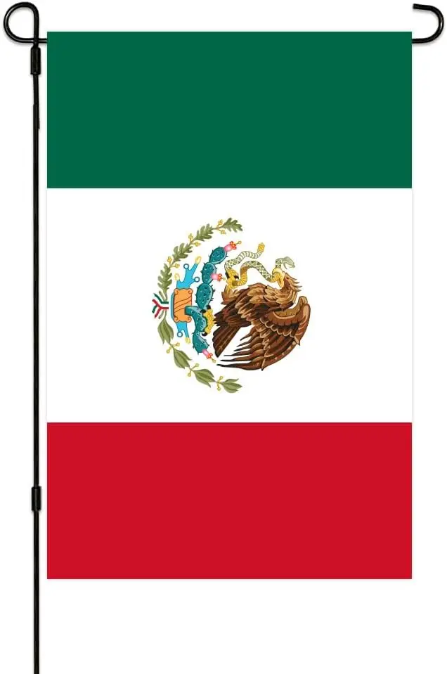 Mexico Garden Flag, 12 x 18 Inch Small Mini Mexican Flag, Patriotic Double Sided Flags for Yard, Patio, Porch Outdoor Decora PPZ