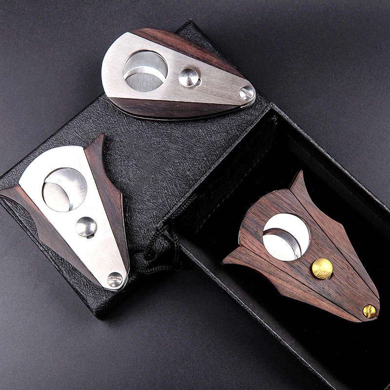 

DEJAYA Portable Cuban Cigar Cutter Stainless Steel Cigarro Knife Scissor Double Blade for 20mm Cigarrera Smoking Accessories