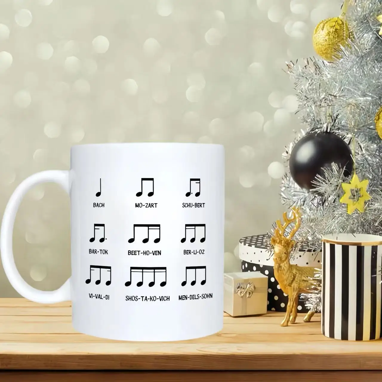 1pc.Unique Musical Coffee Mug - Play Different Melodies With Different Notes.11oz