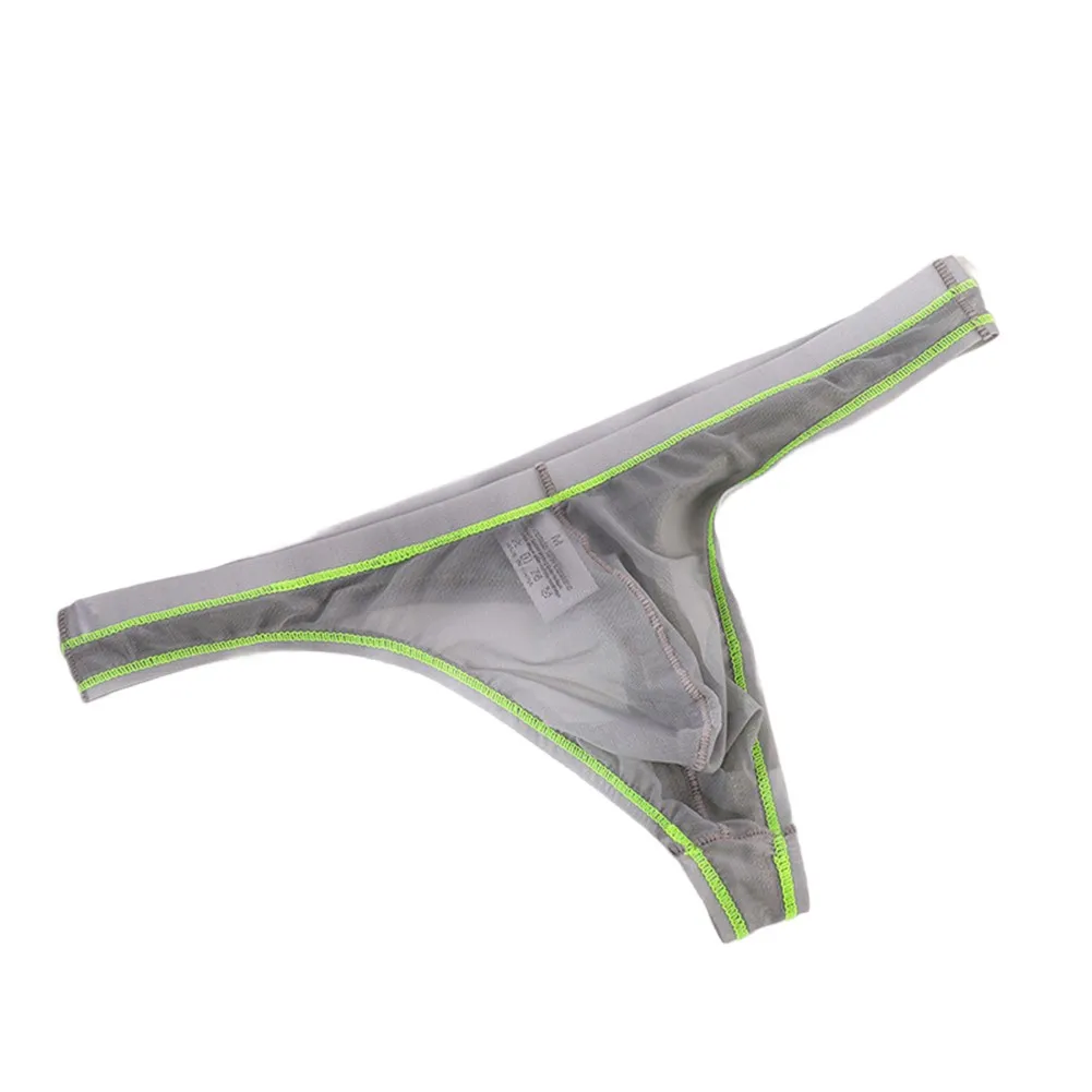 

Breathable Fitness Sports Briefs Shorts Men's G-strings Mesh Low Waist Thongs T-back Underwear Super Thin Underpants