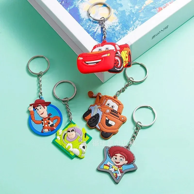 New Disney Anime Pixar Car Lightning McQueen Mater Jackson Keychain Cute Cartoon Backpack Hanger Decoration Children\'s Toy Gift