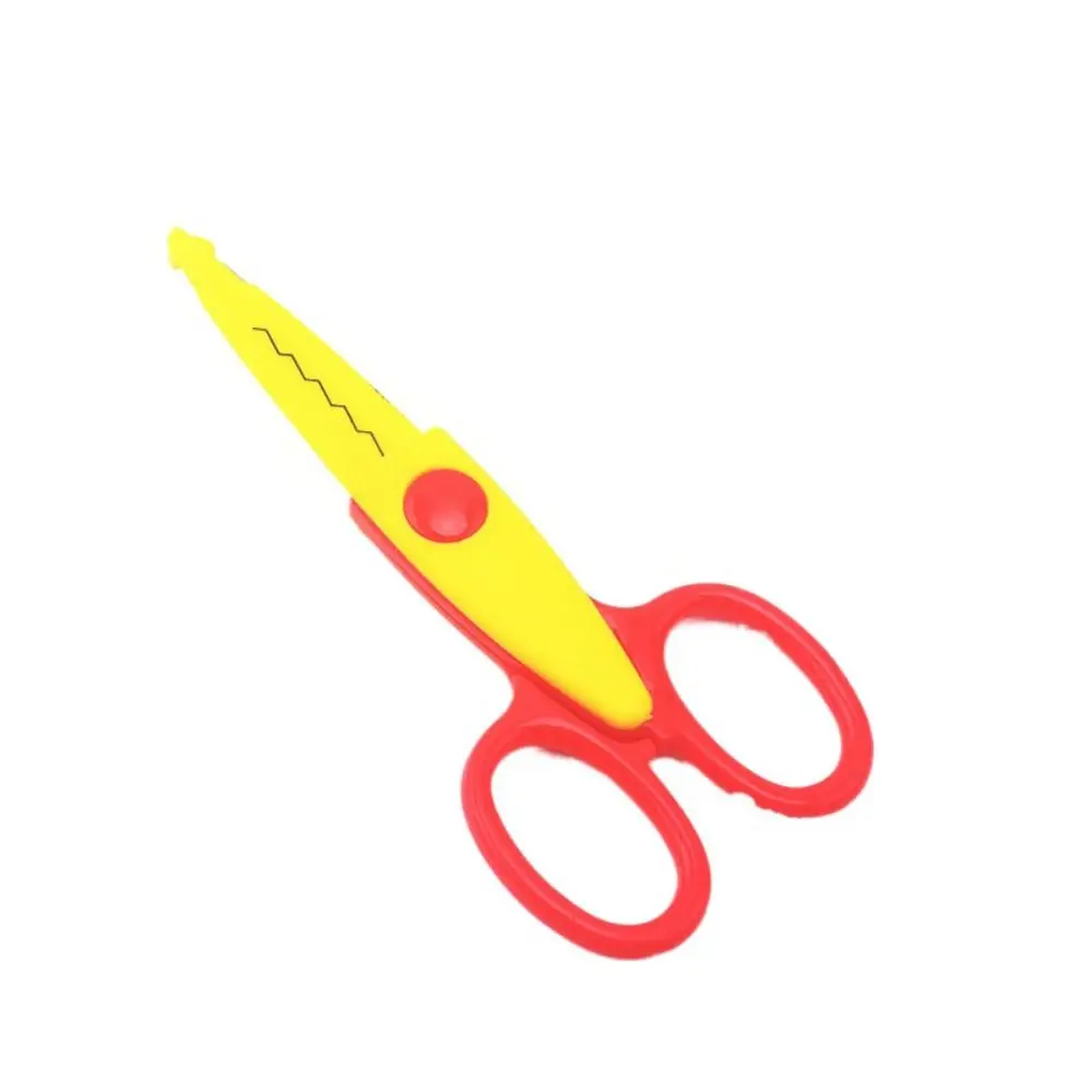 Wavy Pattern Minimalistic Lace Scissors Candy Color Stainless Steel Stationery Scissors Small Round Head Professional