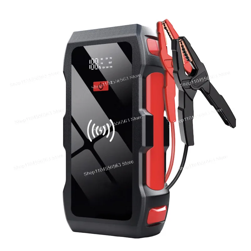 12V High-Capacity Car Jump Starter with Wireless Charging, Portable Emergency Power Bank for Vehicle Rescue & Mobile Charging​