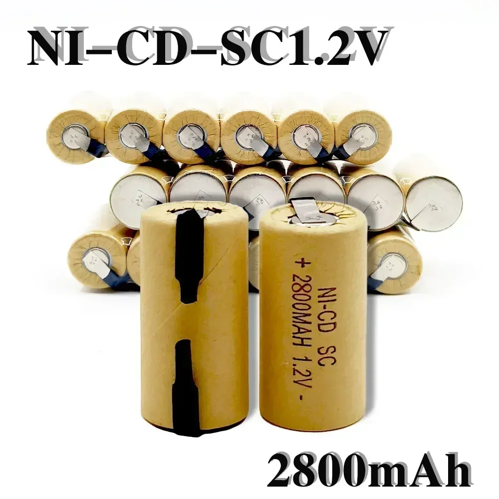 2026 Screwdriver Electric Drill SC Batteries 1.2V 2800mah SubC Ni-Cd Rechargeable Battey with Tab Power Tool NiCd SUBC Cell