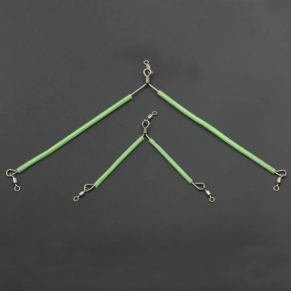 5PCS T-shaped Fishing Balance Connector Trident Anti Entanglement Luminous Tube Balance Bracket Sturdy with Rolling Swivels