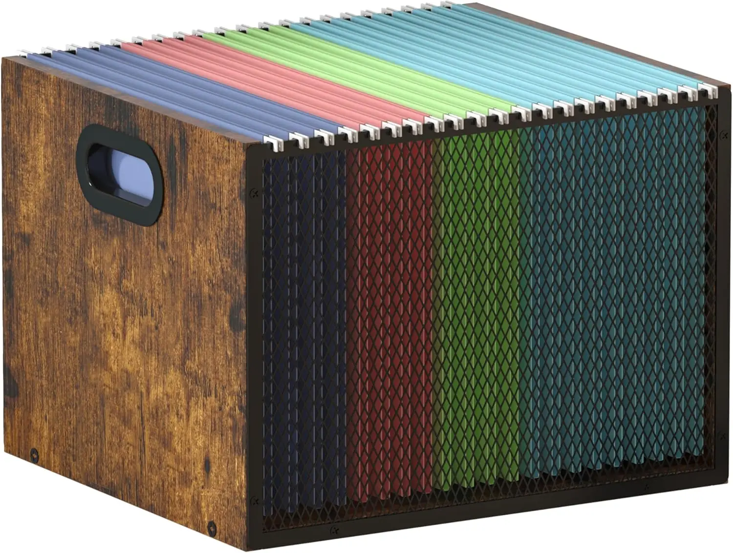 

Высококачественный подвесной органайзер для файлов, металлический сетчатый ящик для хранения документов с ручкой, подходит для домашнего офиса и рабочего стола.