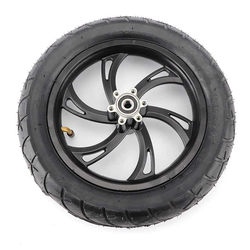 Black 12 inch Inflatable Wheels 12 1/2X2 1/4 Tyre Aluminum Rim Set Fit For Electric Scooters E-bike Folding Bicycles Accessories