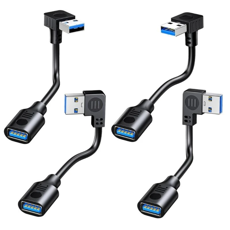 15-100cm USB 3.0 Right / Left /Up/Down Angle 90 Degree Extension Cable Male To Female Adapter Cord USB Cables Extension Cord