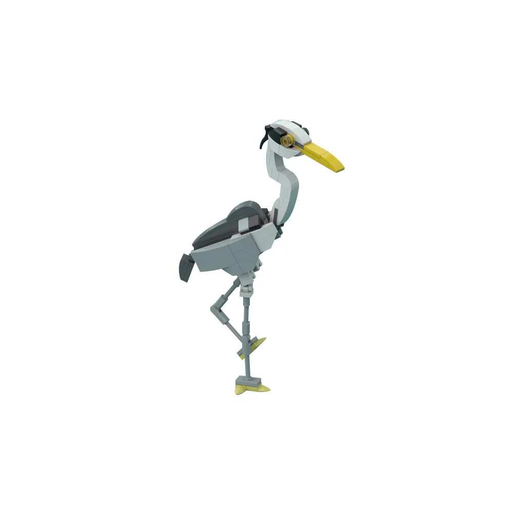 

MOC Gray heron Building Blocks Model Ardea cinerea Birds Animal Creative Bricks DIY Assembly Puzzle Toys Children Birthday Gifts