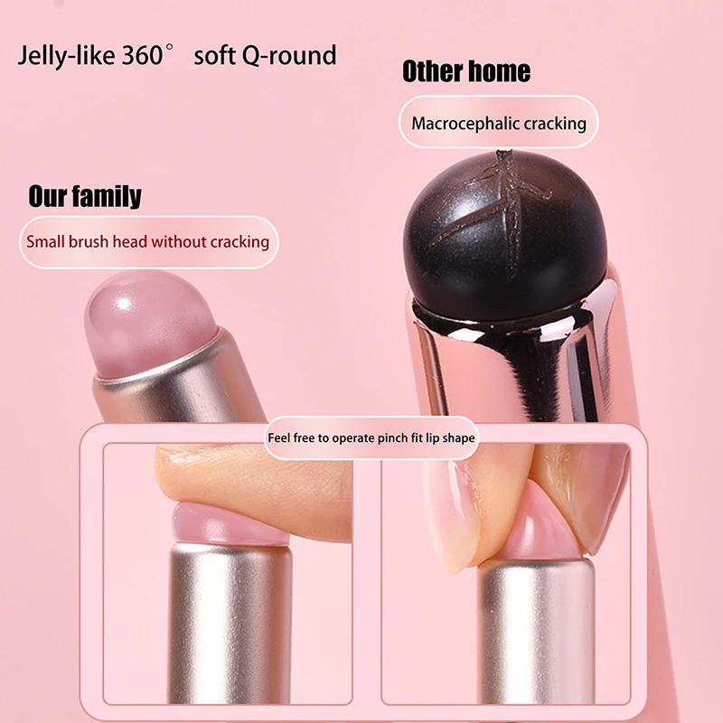 แปรงทาปากซิลิโคนขนาดเล็กพร้อมฝาปิด แปรงแต่งหน้าหัวกลม ลิปสติก Applicator Multi-Use Mini คอนซีลเลอร์แปรง เครื่องมือแต่งหน้าแบบพกพา