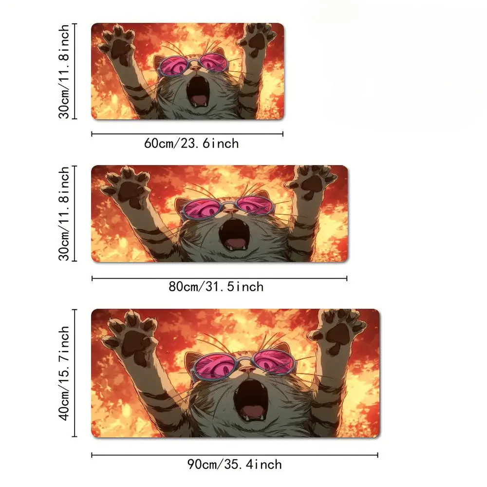 Lively DJ cat anime playmat Mouse Pad Desk Mat gaming mats rubber anti-slip Durable pc accessories keypad mousepads maus pad rug