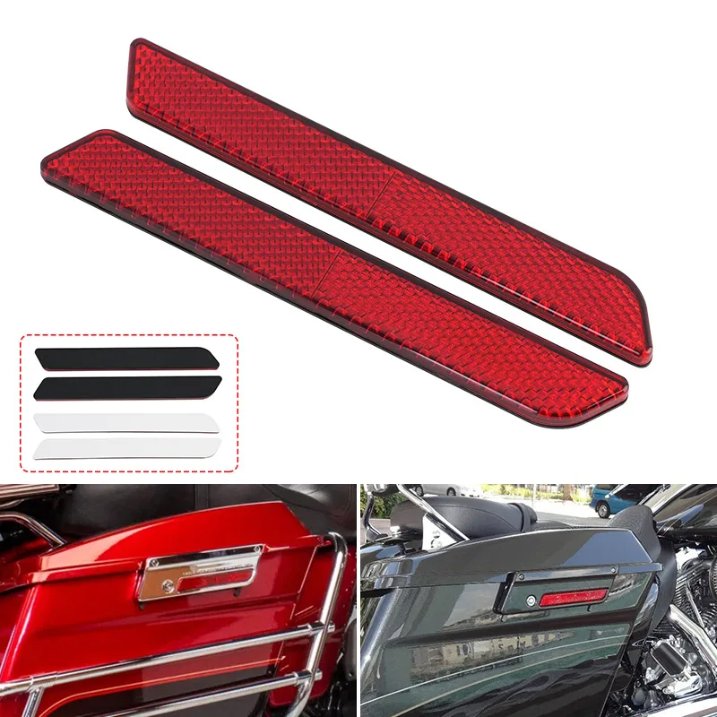 

2Pcs Motorcycle Saddlebag Guard Reflector Cover For Harley Touring Road King Road Glide Street Glide FLHT 1993-2013